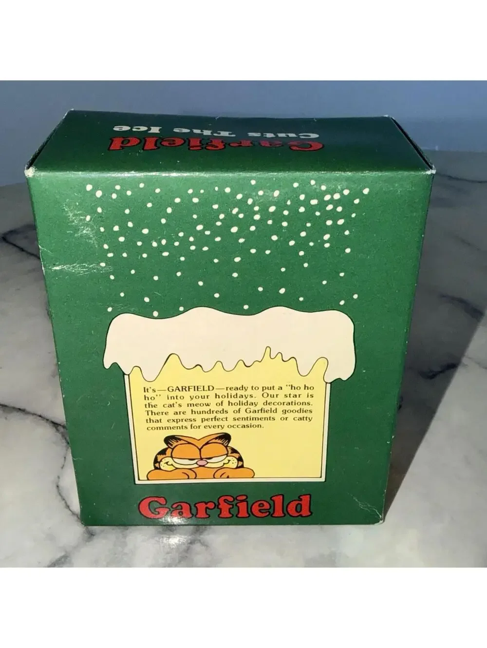 Garfield‎ Enesco CUTS THE ICE  Christmas Ornament Skating Boxed E-8771 Vintage